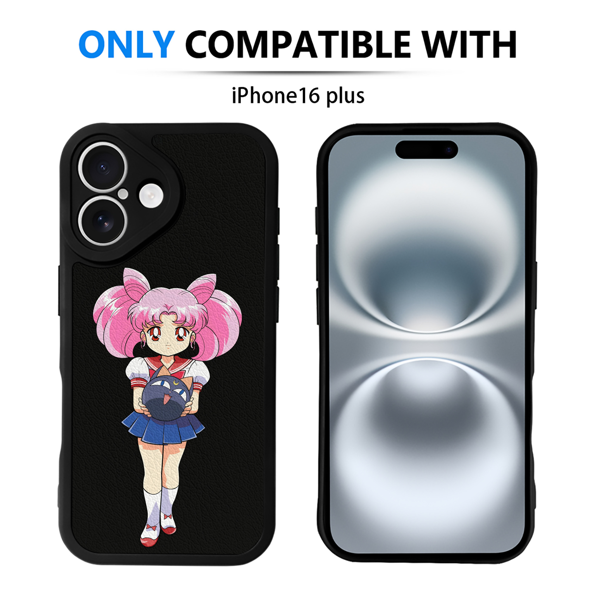 （画像用） 美少女戦士セーラームーン ちびうさ Sailor Moon Chibiusa Tsukino Usagi Small Lady Serenity 【iPhone 16シリーズ対応】シリコンスマホケース（レザー調） 材質：シリコン